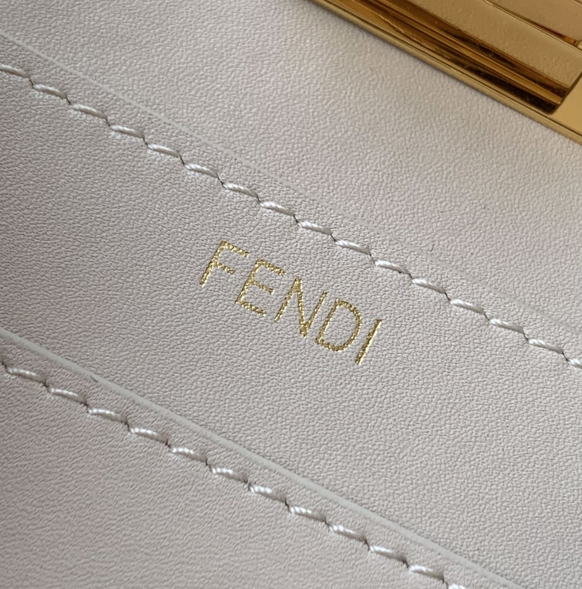 Fendi Peekaboo ISeeU Small Beige Interlace Leather Bag